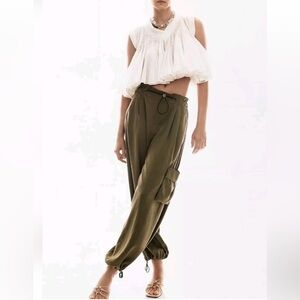 By Anthropologie Bungee Parachute Pant Sz M Green